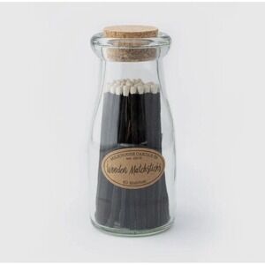 Wooden Matches in 8 oz Glass Milkhouse Milk bottle Jar